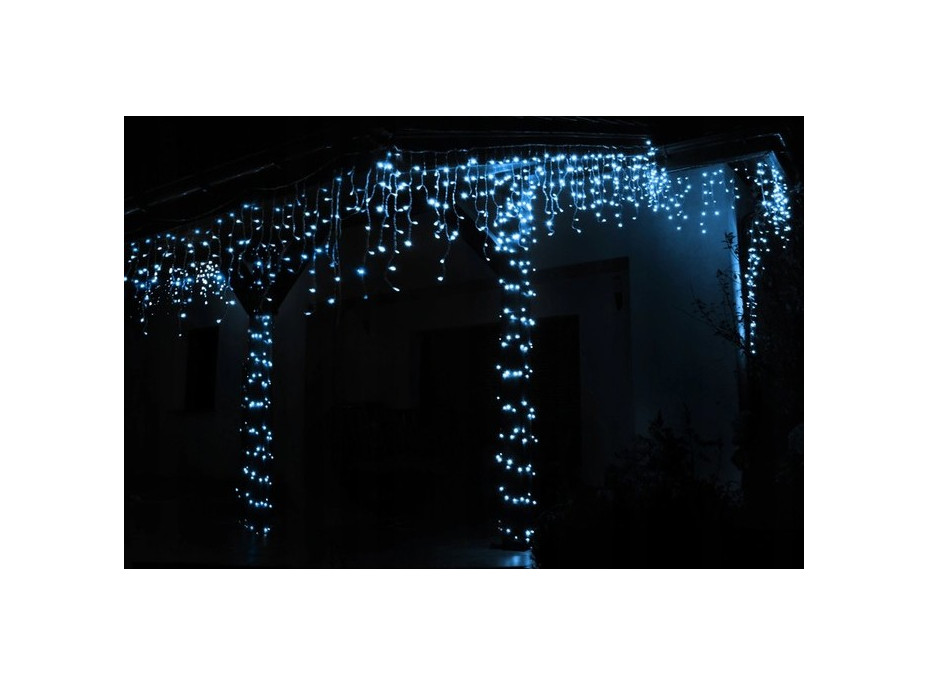 Vánoční dekorační osvětlení - rampouchy 300 LED - studená bílá