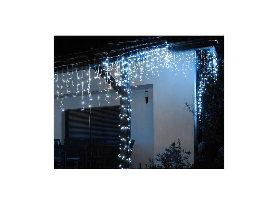Vánoční dekorační osvětlení - rampouchy 300 LED - studená bílá