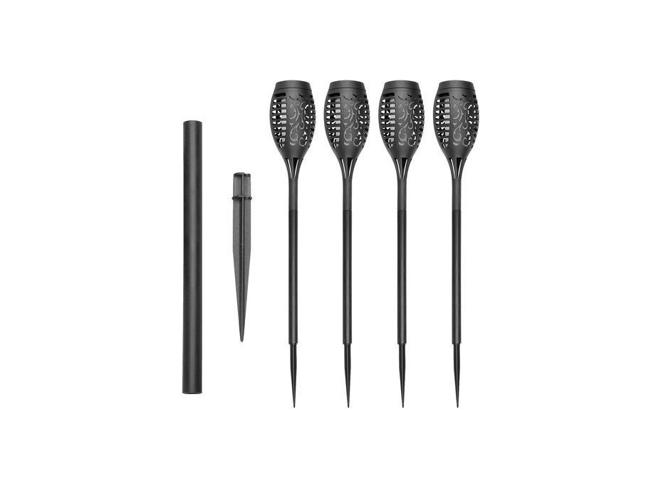 Zahradní solární pochodeň 12 LED, 3.7 V , 51 cm 4 ks