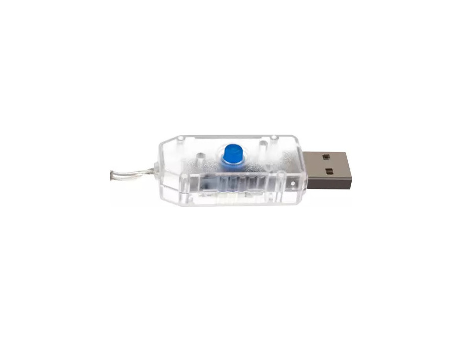 Světelný závěs s dálkovým ovladačem Vločky a hvězdičky - 138 LED USB - teplá bílá