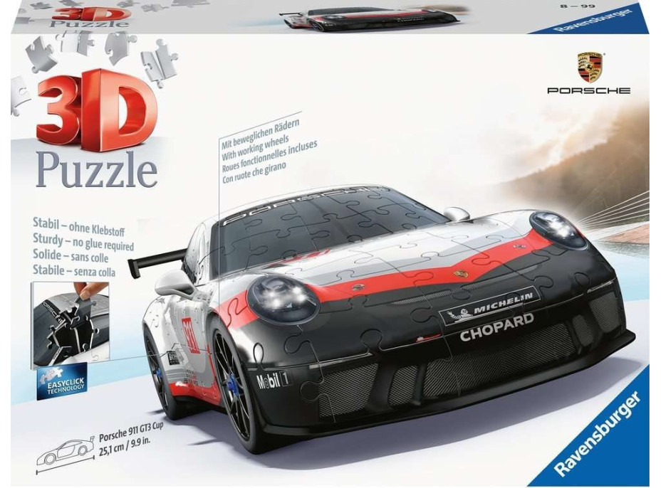 RAVENSBURGER 3D puzzle Porsche 911 GT3 Cup 152 dílků