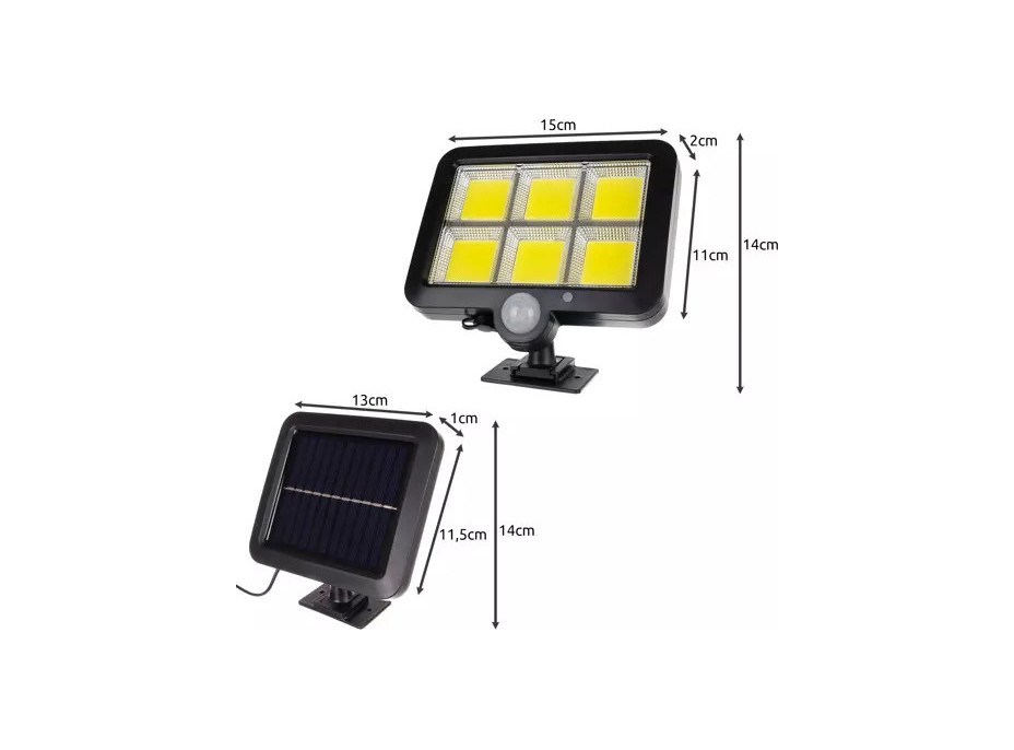 Solární nástěnné svítidlo 120 LED COB