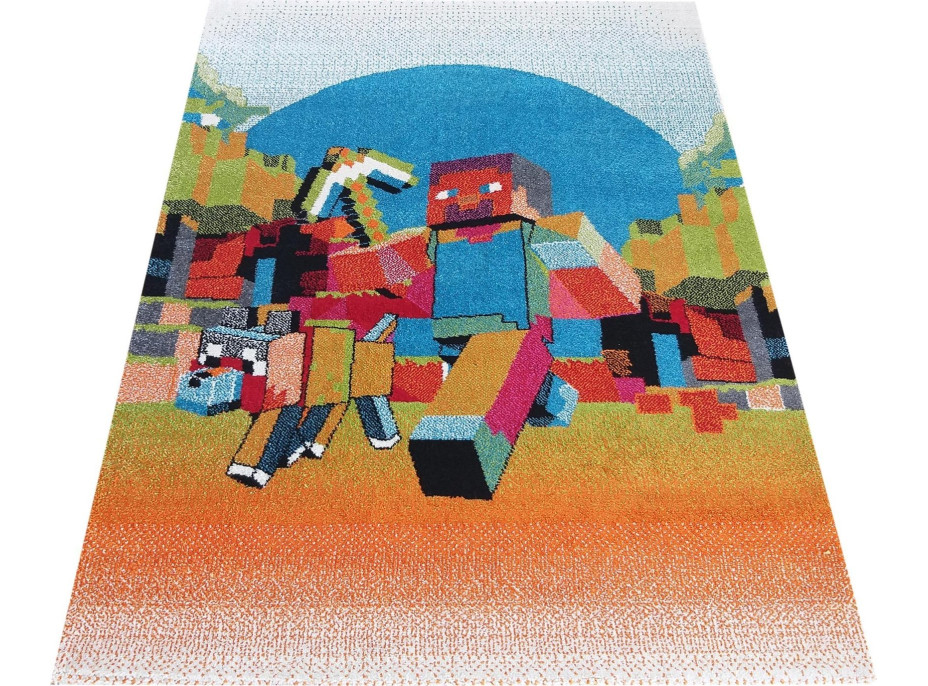 Dětský koberec Panáček Steve - oranžový
