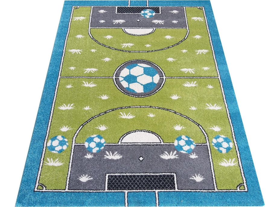 Dětský koberec Stadion - zelený/modrý