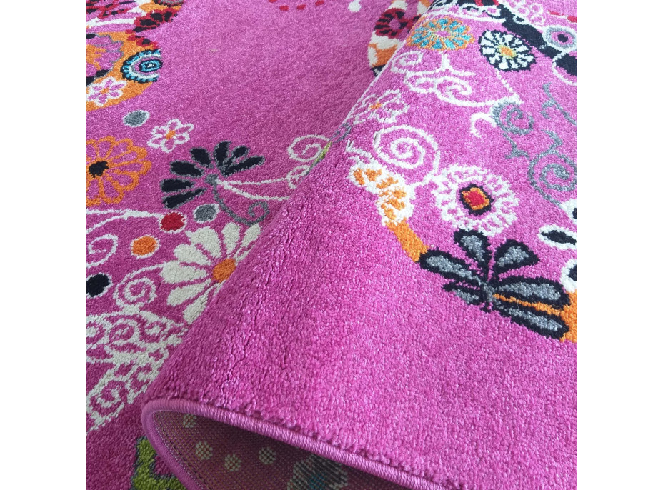 Dětský koberec Motýlci - růžový