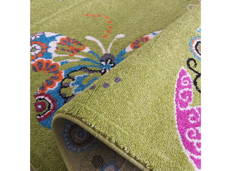 Dětský koberec Motýlci - zelený