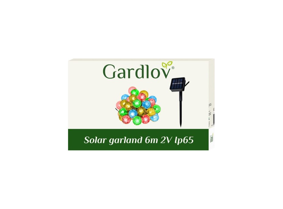 Solární světelná girlanda 6m - vícebarevná
