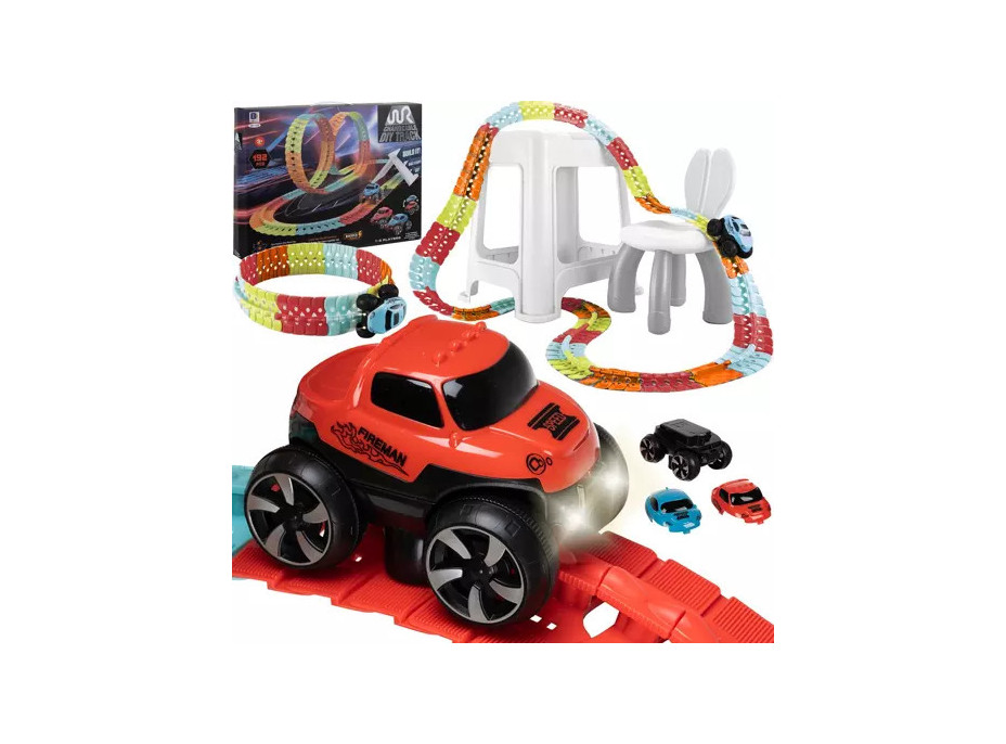 Flexibilní závodní autodráha - 194 prvků + auto