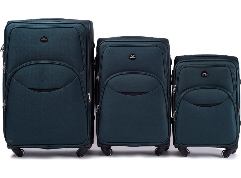 Moderní cestovní tašky SMILE - set S+M+L - tmavě zelené