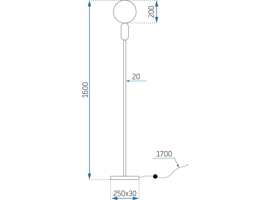 Stojací lampa CLASS bulky - zlatá