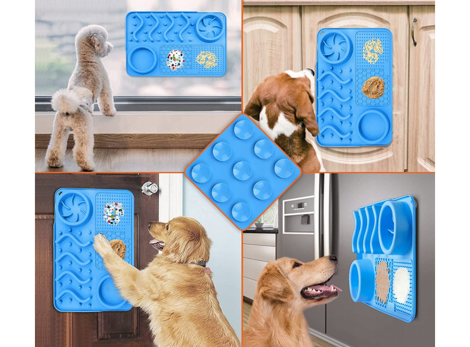 Krmící podložka pro psy Slow Food - 30x20 cm - modrá