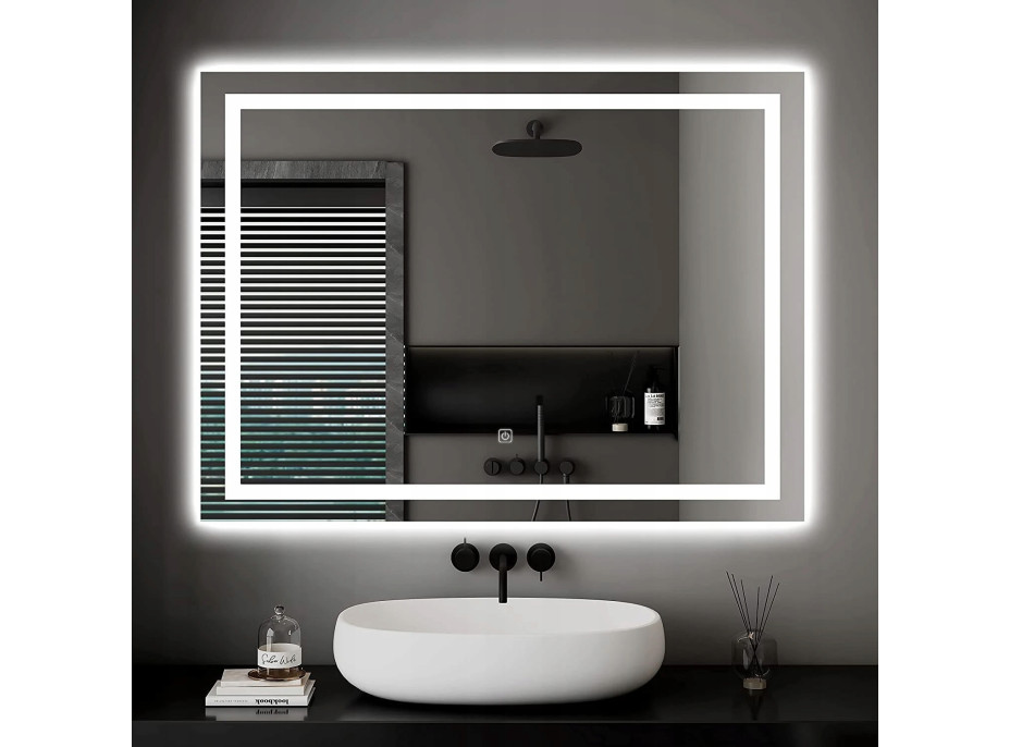 Obdélníkové zrcadlo REA ANGULAR 80x60 cm - s LED podsvícením