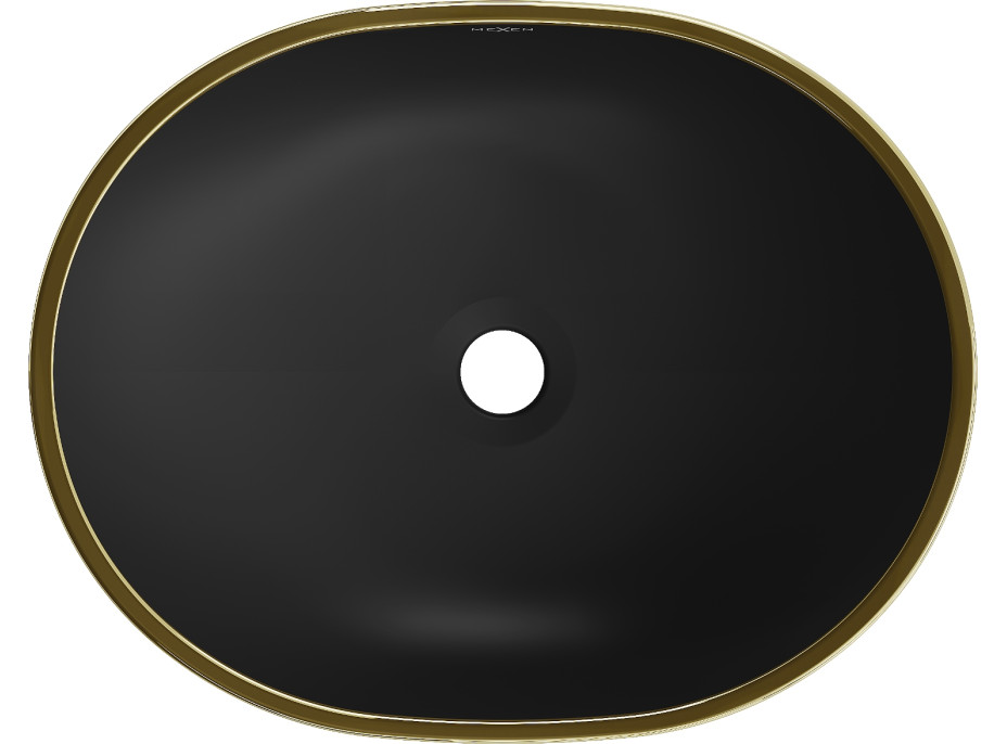 Keramické umyvadlo MEXEN VIKI - černé matné se zlatým okrajem, 21054875