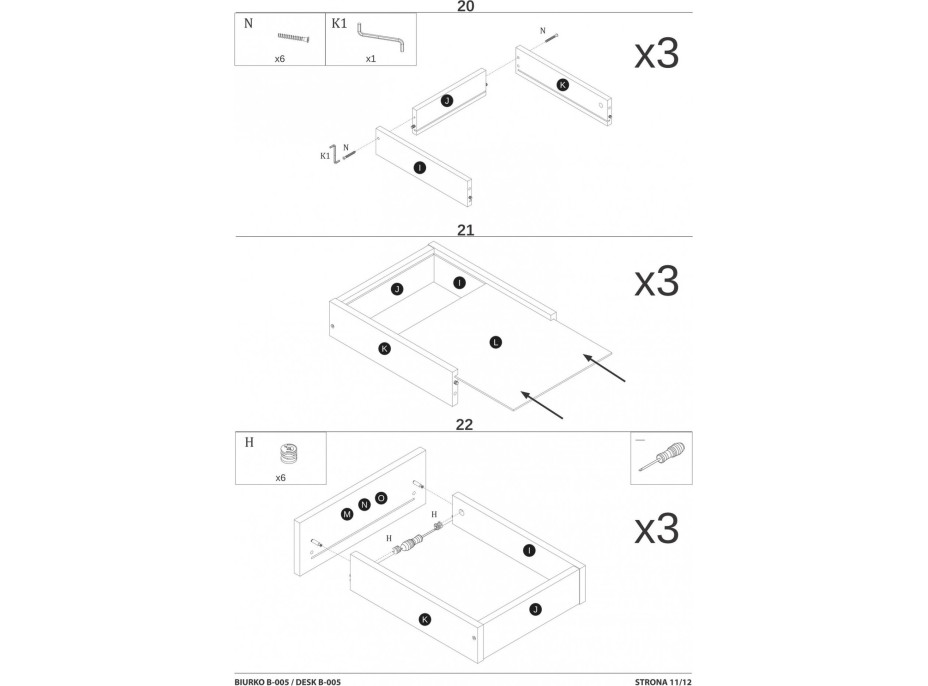 Psací stůl GATE se šuplíky - antracitový/dub wotan