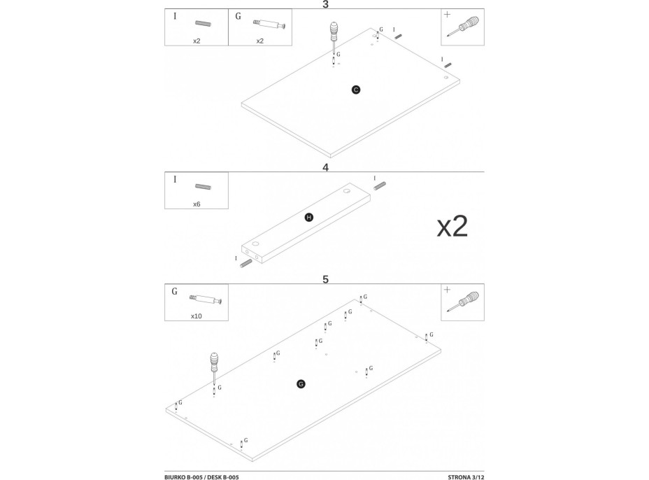 Psací stůl GATE se šuplíky - antracitový/dub wotan