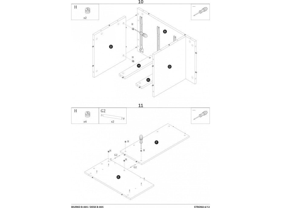 Psací stůl GATE se šuplíky - antracitový/dub wotan