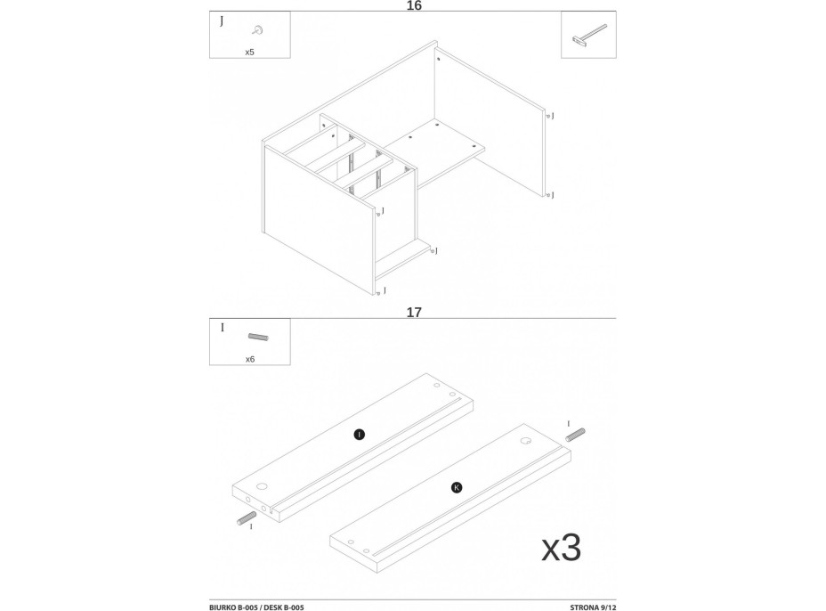 Psací stůl GATE se šuplíky - antracitový/dub wotan