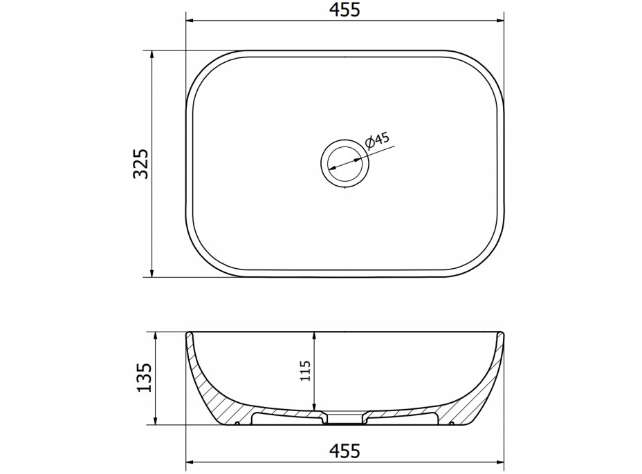 Keramické umyvadlo MEXEN RITA - platinově šedé matné, 21084563