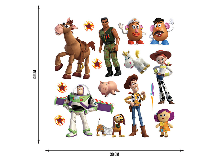 Dětská samolepka na zeď - DISNEY - Příběh hraček - Woody - 30x30 cm