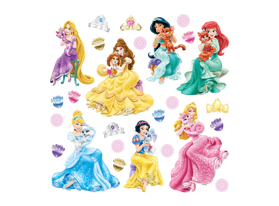 Dětská samolepka na zeď - DISNEY - Princezny a zvířátka - 30x30 cm