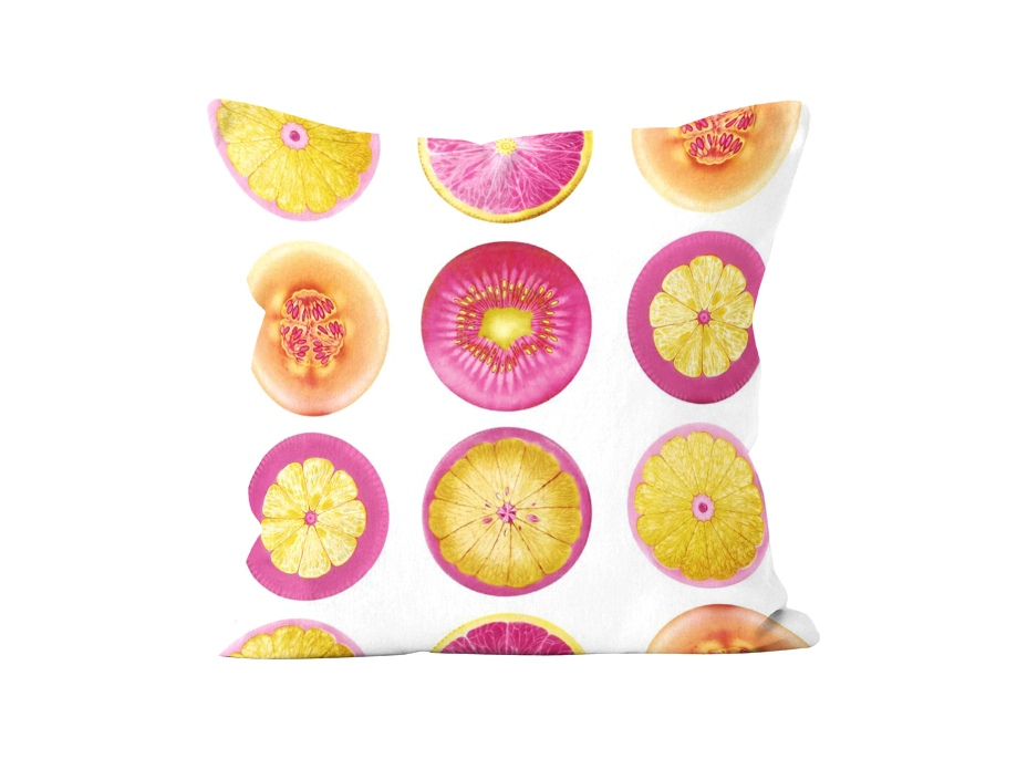 Polštář JESS 40x40 cm - Růžové citrusy