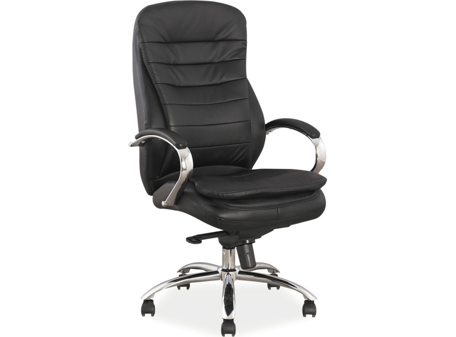 Kancelářská židle LEADER - kůže - černé