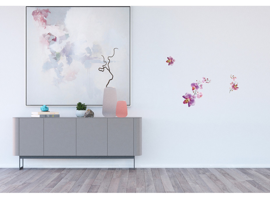 Moderní samolepka na zeď - Orchideje - 30x30 cm