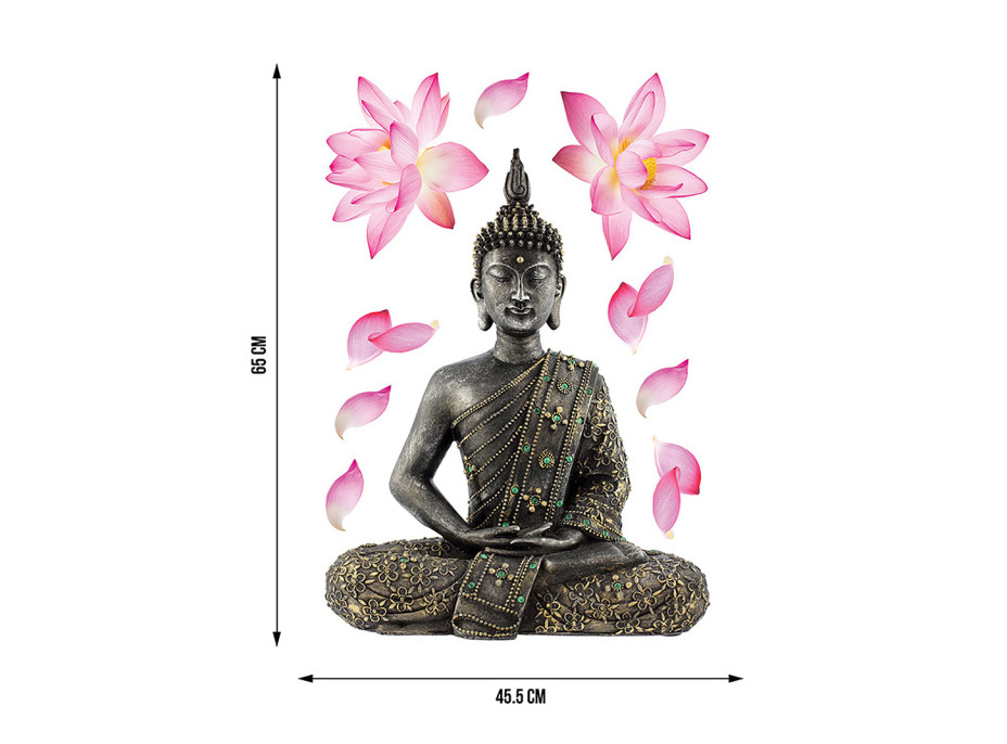 Moderní samolepka na zeď - Buddha - 42,5x65 cm