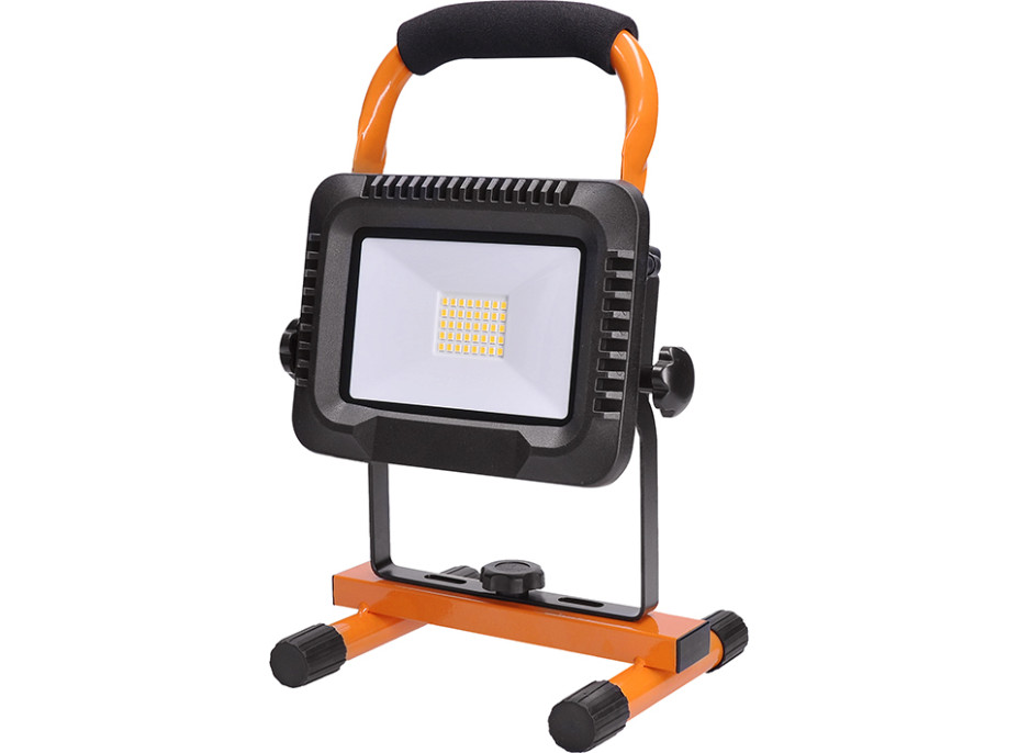 LED reflektor 20W, přenosný, nabíjecí, 1600lm, oranžovo-černý