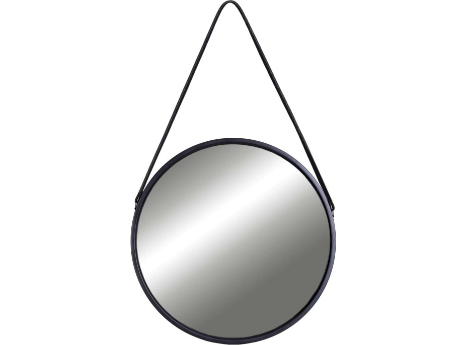 Černé závěsné kulaté zrcadlo MIRAGE 50 cm