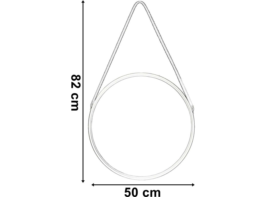 Černé závěsné kulaté zrcadlo MIRAGE 50 cm
