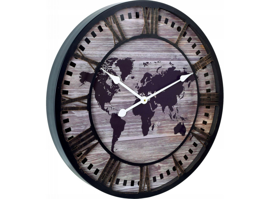 Nástěnné hodiny s mapou světa TORIL