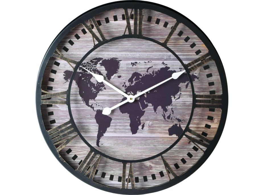 Nástěnné hodiny s mapou světa TORIL