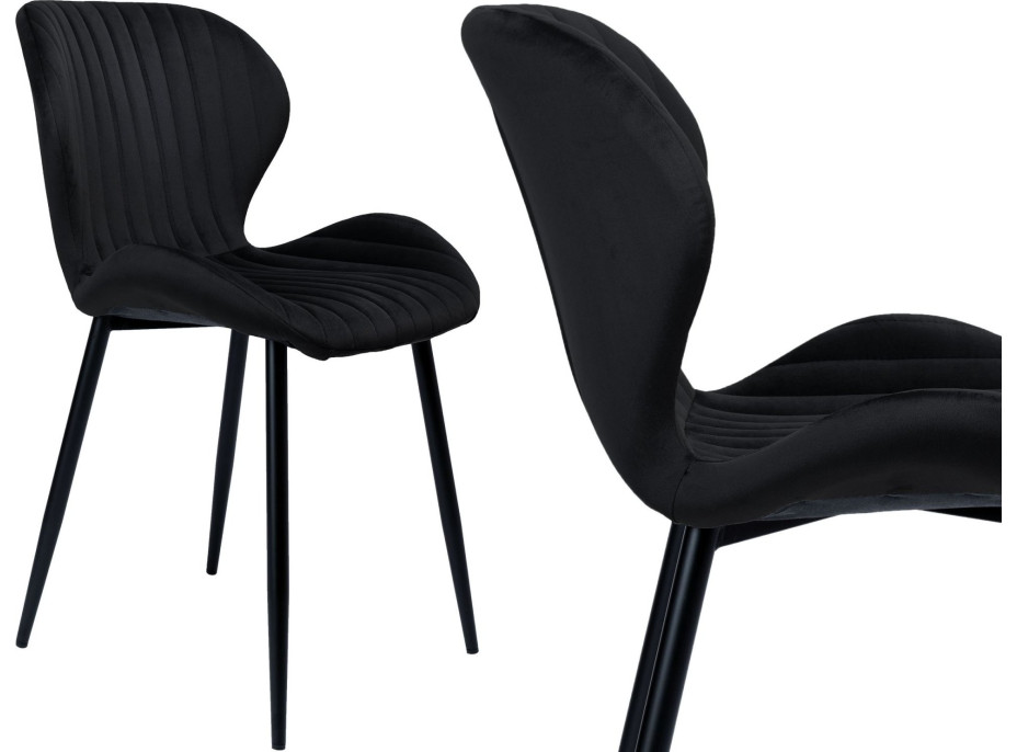 Černá designová židle Velvet DALLAS