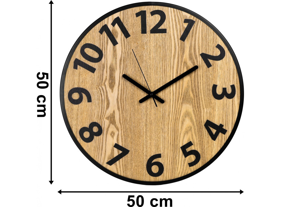 Hnědé nástěnné hodiny ABBAS 50 cm