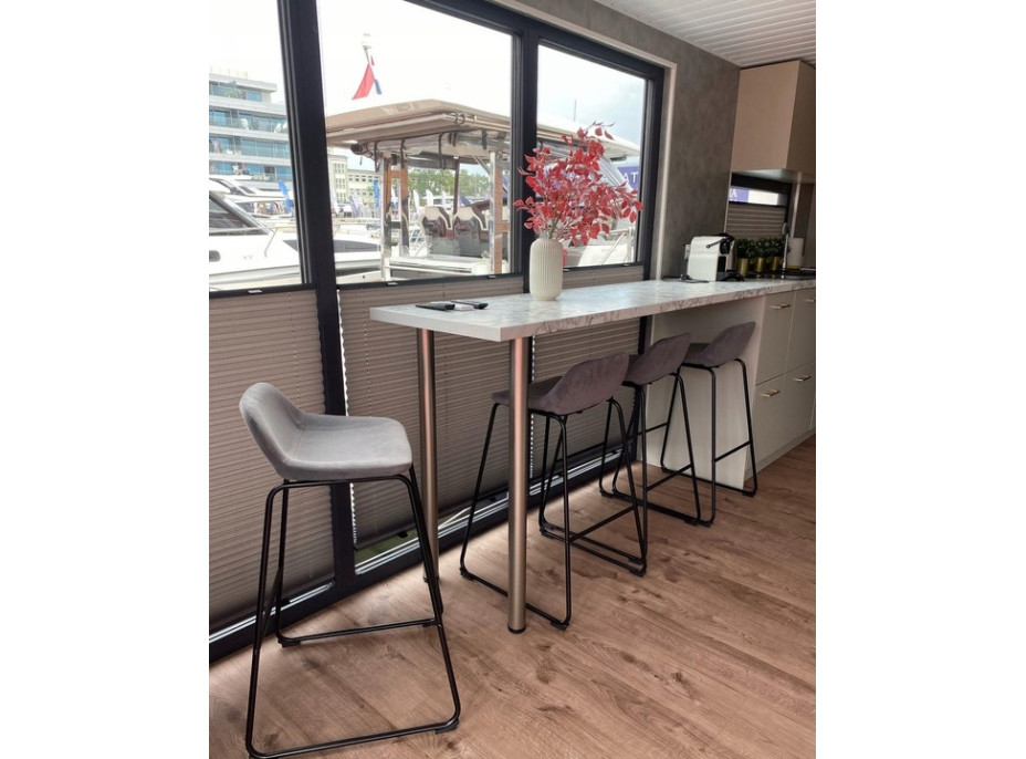 Šedá loftová barová židle SLIGO - 2 kusy