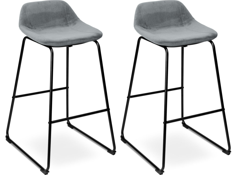 Šedá loftová barová židle SLIGO - 2 kusy