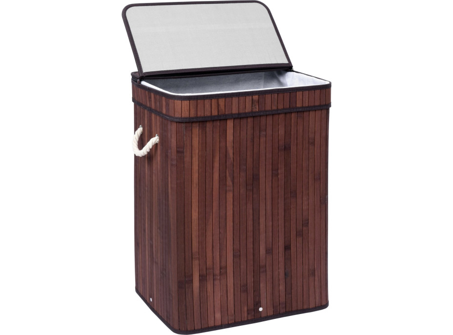 Bambusový koš na prádlo Soren 80 l wenge