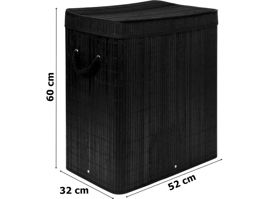 Dvoukomorový bambusový koš na prádlo Soren - černý