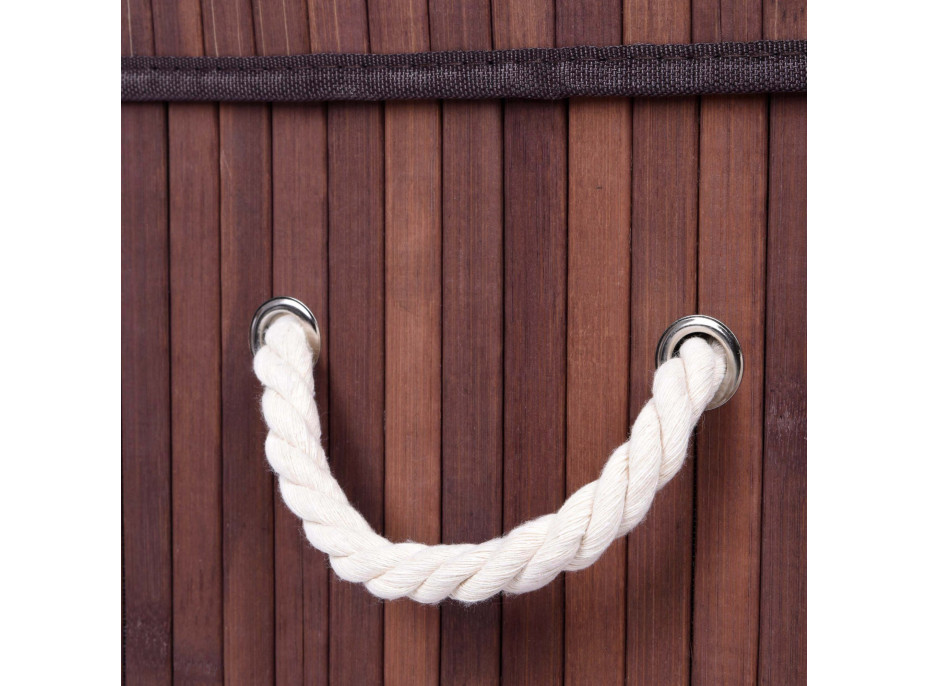 Dvoukomorový bambusový koš na prádlo Soren - wenge