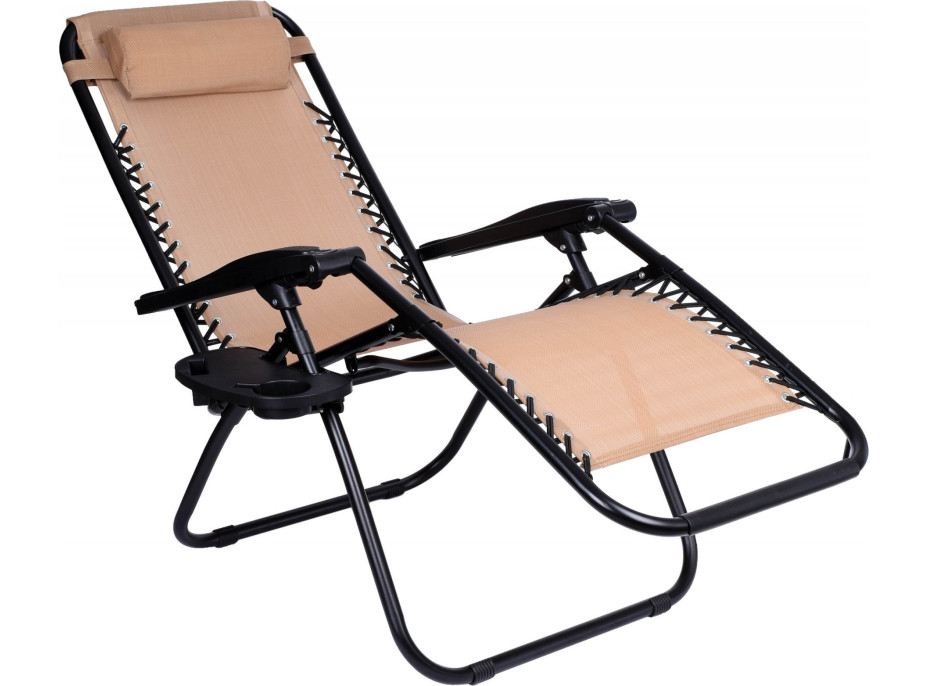 Béžové zahradní polohovací lehátko Orion