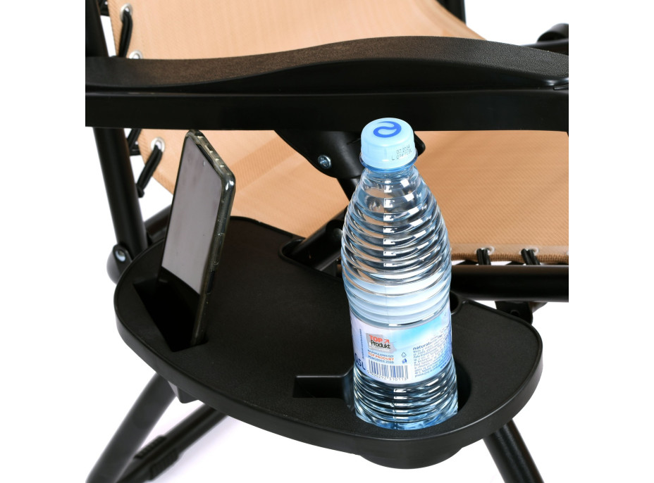 Béžové zahradní polohovací lehátko Orion