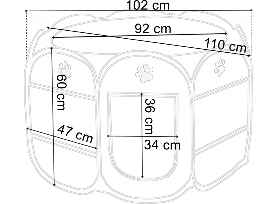 Skládací ohrádka pro domácí mazlíčky SKIPER XXL