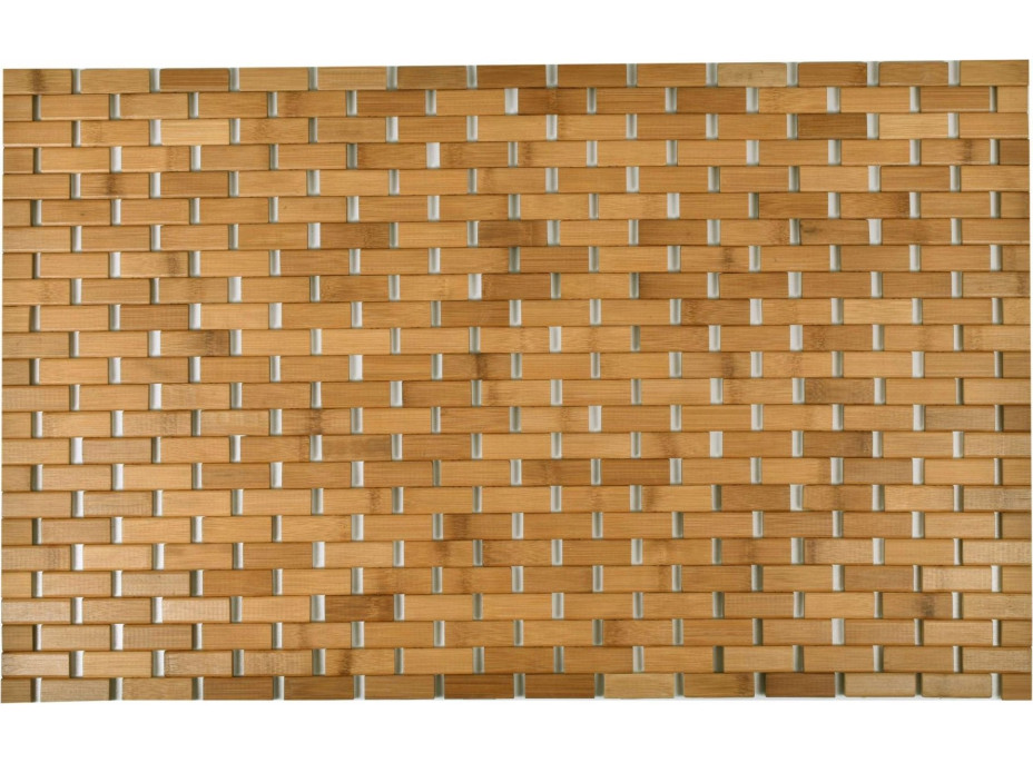 Béžová bambusová koupelnová rohož 80 x 50 cm
