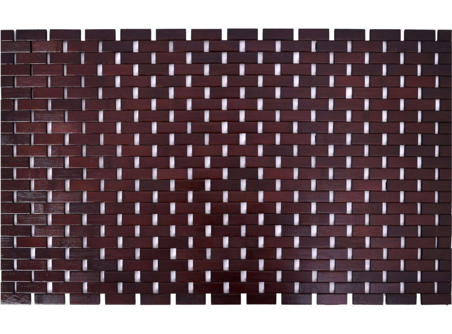 Hnědá bambusová koupelnová rohož 80 x 50 cm