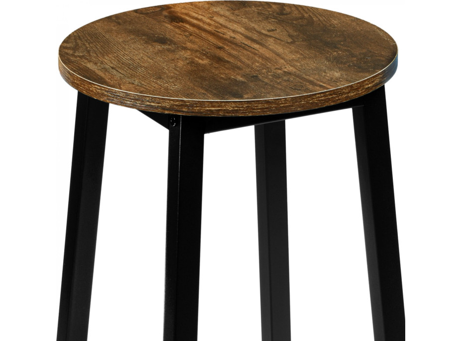 Barová židle FLINT RUSTIC - černá/hnědá
