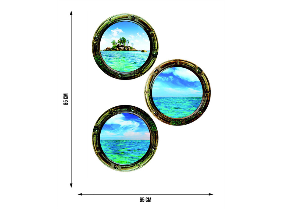 Moderní samolepka na zeď - Pohled na ostrov a moře - 65x85 cm