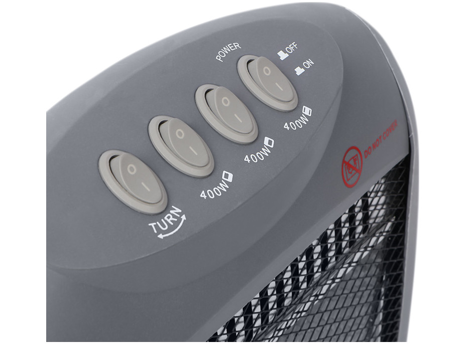 Infrazářič - topný výkon 1200 W, 3 nastavitelné úrovně vytápění