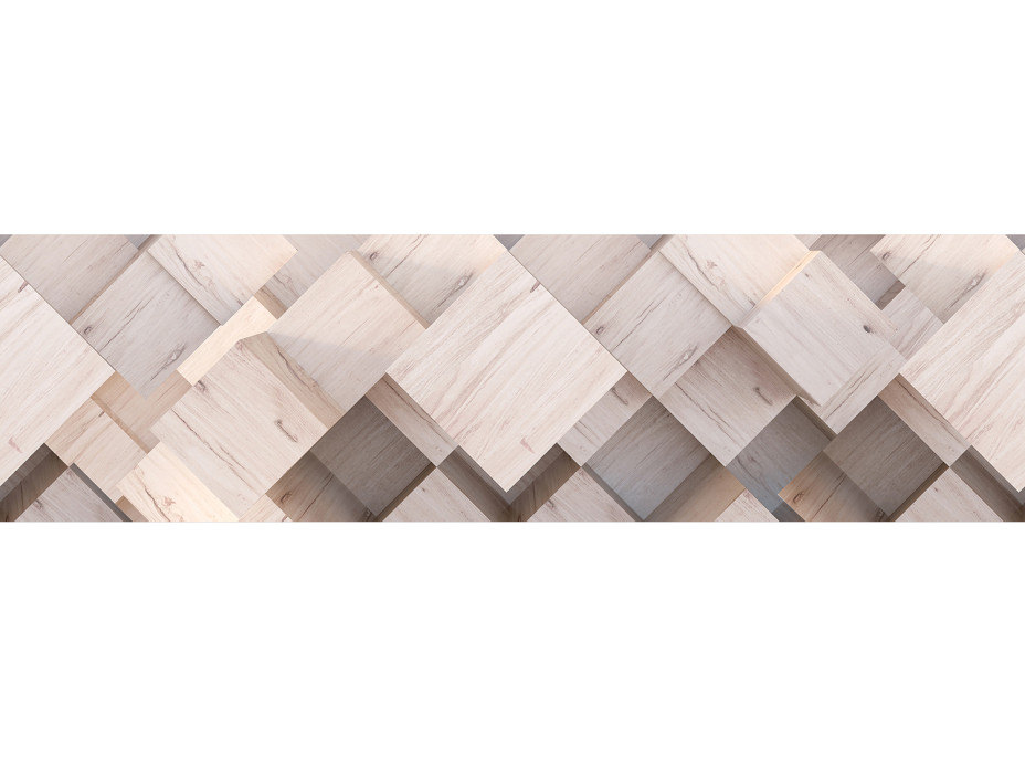 Moderní samolepící bordura - Dřevo 3D - 14x500 cm