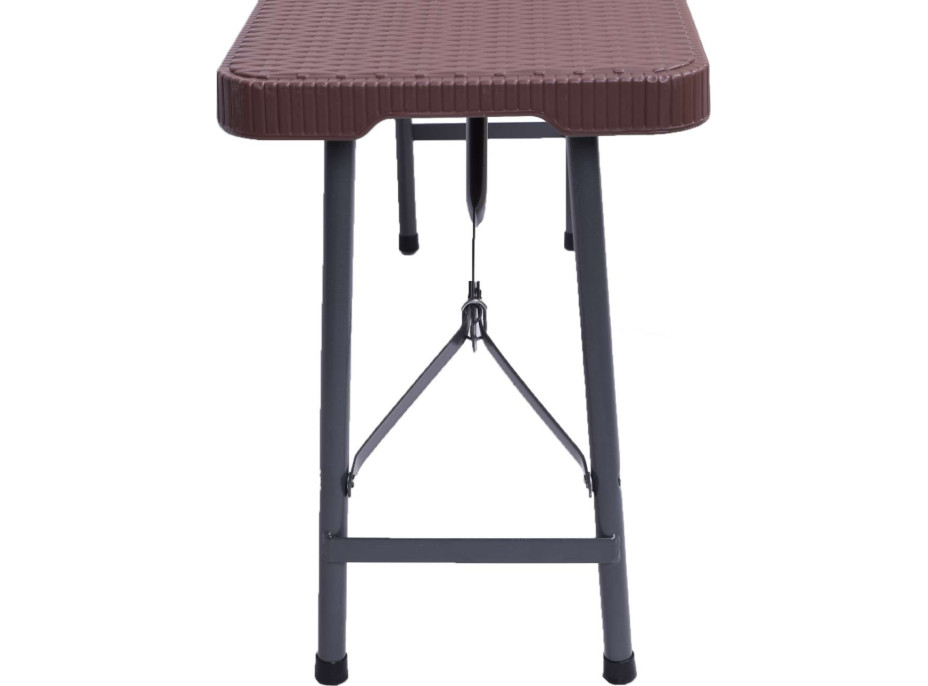 Hnědá skládací lavice RATTAN
